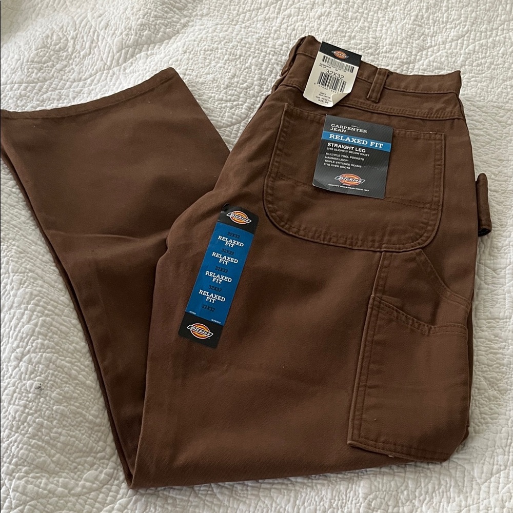 Dickies Brown Relaxed Fit Pants carpenter jeans brand new